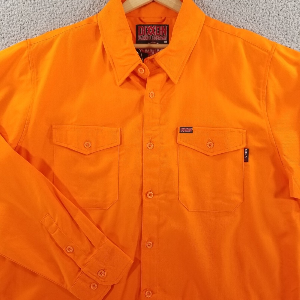 Dixxon Shirt Mens 2XL Orange FR Workwear Twill Workforce Heavy Flame Resistant